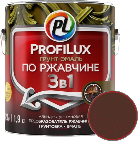 Изображение товара Грунт-эмаль Profilux По ржавчине 3в1 (1.9кг, коричневый)
