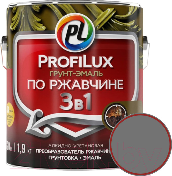 Изображение товара Грунт-эмаль Profilux По ржавчине 3в1 (1.9кг, серый)