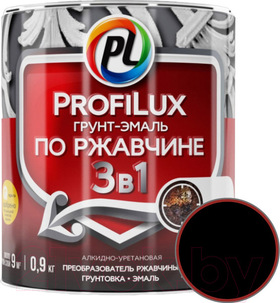 Изображение товара Грунт-эмаль Profilux По ржавчине 3в1 (900г, черный)