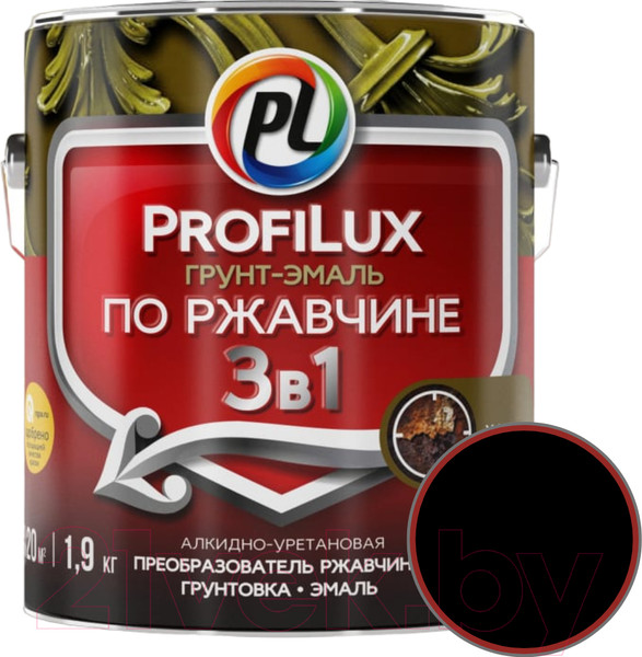Изображение товара Грунт-эмаль Profilux По ржавчине 3в1 (1.9кг, черный)