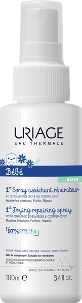 Спрей под подгузник Uriage Bebe Первый Против раздражений с Cu-Zn (100мл)