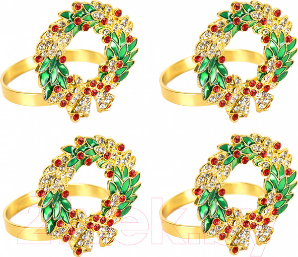 Изображение товара Набор колец для салфеток Nouvelle Рождественский венок / N9903664-Н4 (4шт)