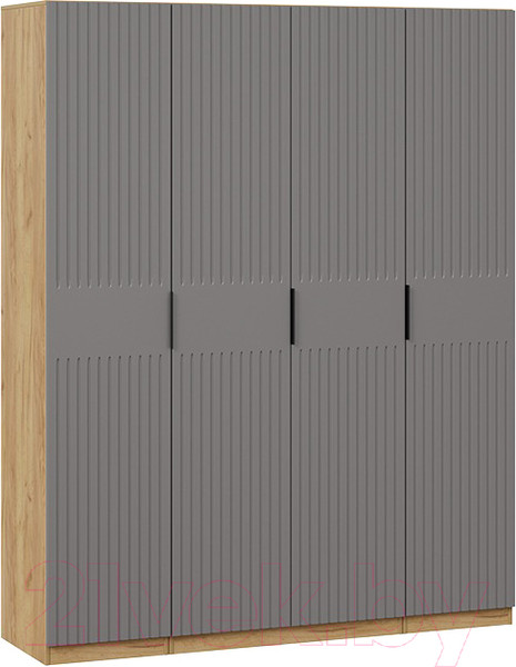 Изображение товара Шкаф ТриЯ Хилтон комбинированный с 4-мя  дверями (дуб крафт золотой/графит матовый)
