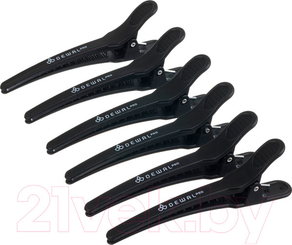 Изображение товара Набор зажимов для волос Dewal CL-35859 (6шт, черный)