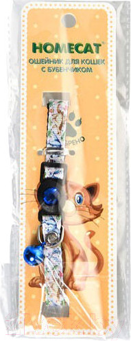 Изображение товара Ошейник Homecat Цветы с бубенчиком / 81277 (синий)