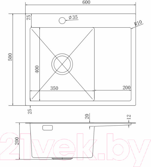 Изображение товара Мойка кухонная Mixline Pro 552925 (бронза, с сифоном)