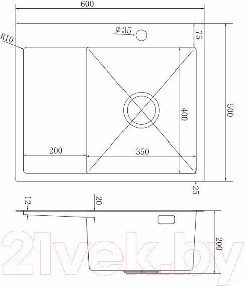 Изображение товара Мойка кухонная Mixline Pro 552928 (бронза, с сифоном)