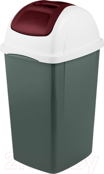 Изображение товара Мусорное ведро Bama Cont/Europa Lt.33 Oliva (33л, оливковый/бордовый)