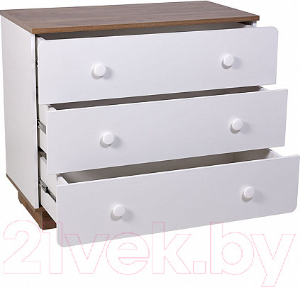 Изображение товара Комод Polini Kids Ameli 3000 / 0002760.165 (белый/дуб крафт)