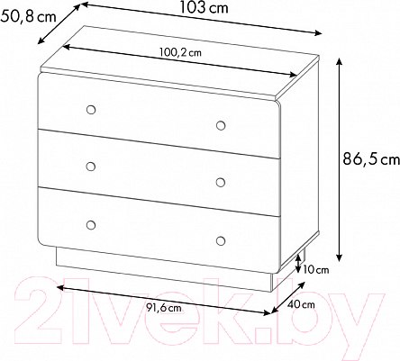 Изображение товара Комод Polini Kids Ameli 3000 / 0002760.31 (белый/натуральный)