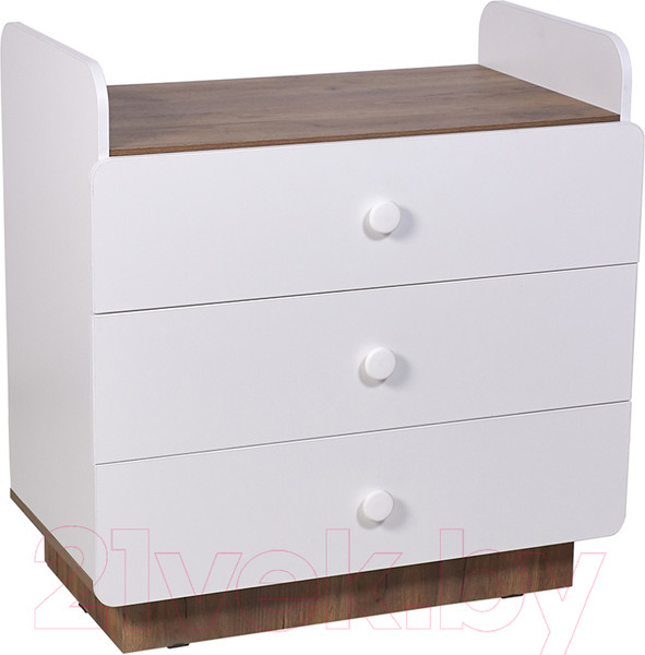 Изображение товара Комод пеленальный Polini Kids Ameli 3010 / 0002761.165 (белый/дуб крафт)