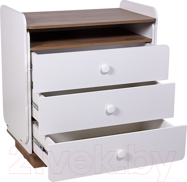 Изображение товара Комод пеленальный Polini Kids Ameli 3010 / 0002761.165 (белый/дуб крафт)