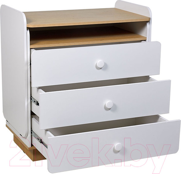 Изображение товара Комод пеленальный Polini Kids Ameli 3010 / 0002761.31 (белый/натуральный)