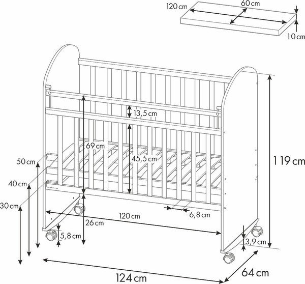 Изображение товара Детская кроватка Фея 701 Жирафик / 0002549.9.16 (белый)