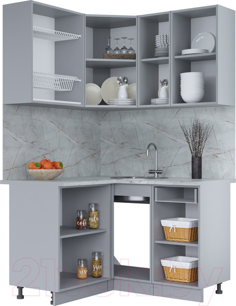 Изображение товара Кухонный гарнитур Интерлиния Мила 12x13 (дуб золотой/бетон портленд/дуб бунратти)