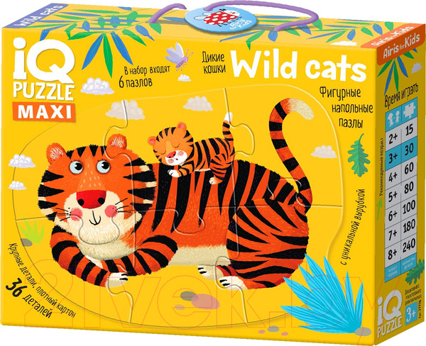 Изображение товара Развивающая игра Айрис-пресс IQ напольный. Дикие кошки 3+ / 9785811272495