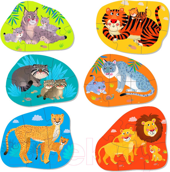 Изображение товара Развивающая игра Айрис-пресс IQ напольный. Дикие кошки 3+ / 9785811272495