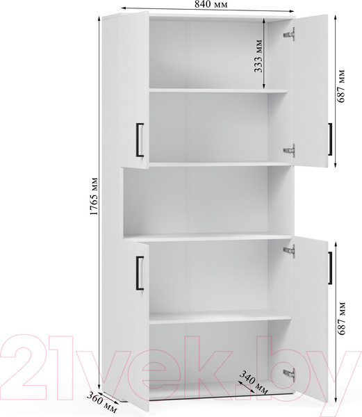 Изображение товара Шкаф Soma ШК 5.3 (белый)