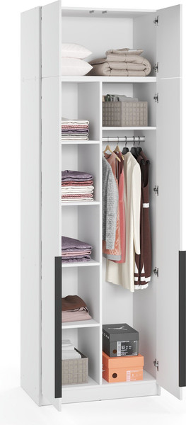 Изображение товара Шкаф Soma Lord Black 2-х створчатый 80x240 (белый)