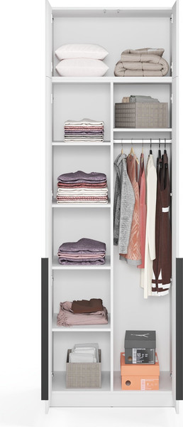 Изображение товара Шкаф Soma Lord Black 2-х створчатый 80x240 (белый)