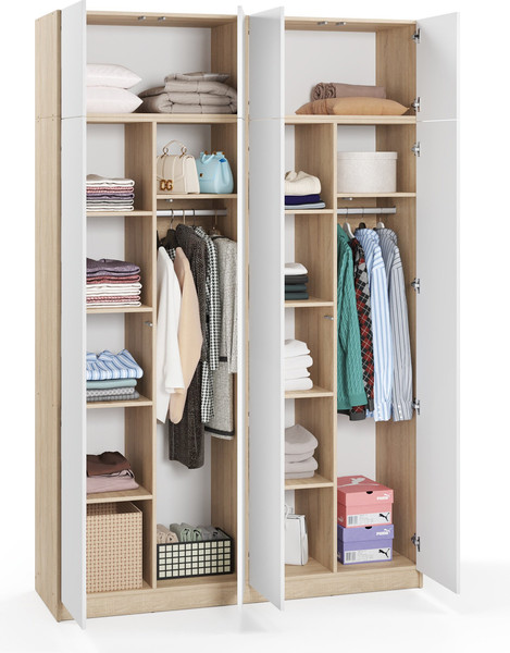 Изображение товара Шкаф Soma Lord Lite 4-х створчатый 160x240 (дуб сонома/белый)