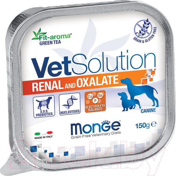 Изображение товара Влажный ветеринарный корм для собак Monge Vet Solution Renal and Oxalate (150г)
