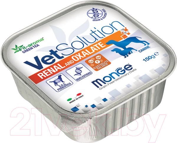 Изображение товара Влажный ветеринарный корм для собак Monge Vet Solution Renal and Oxalate (150г)