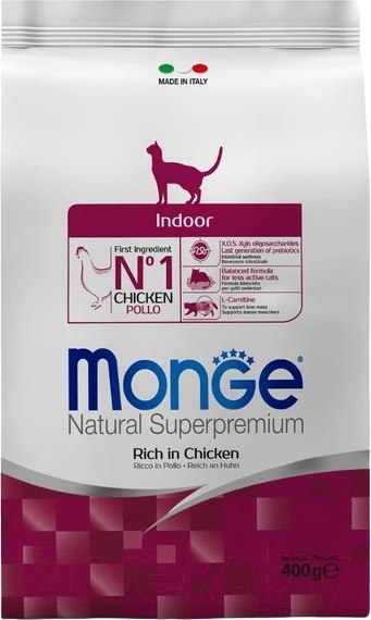 Изображение товара Сухой корм для кошек Monge Cat Daily Line Indoor с курицей (400г)