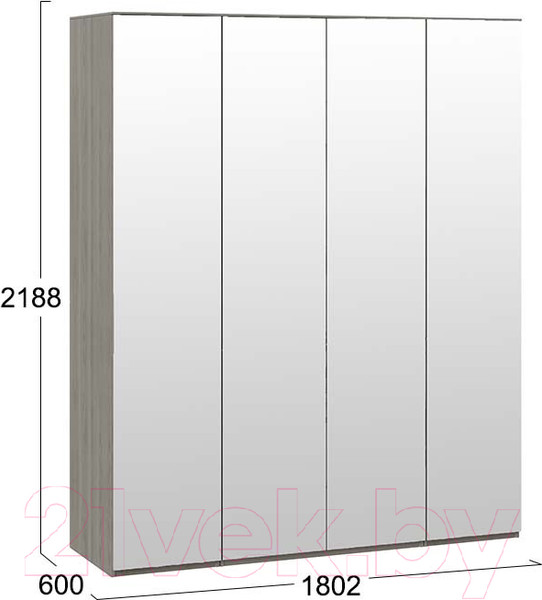 Изображение товара Шкаф ТриЯ Либерти комбинированный / СМ-297.07.443 зеркальный (хадсон)