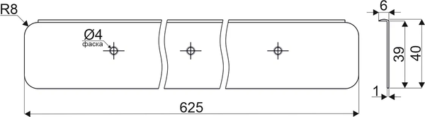 Изображение товара Соединительная планка для столешницы Интерлиния Щелевая  28мм