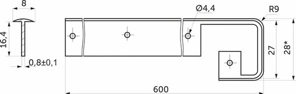 Изображение товара Соединительная планка для столешницы Интерлиния Щелевая  28мм