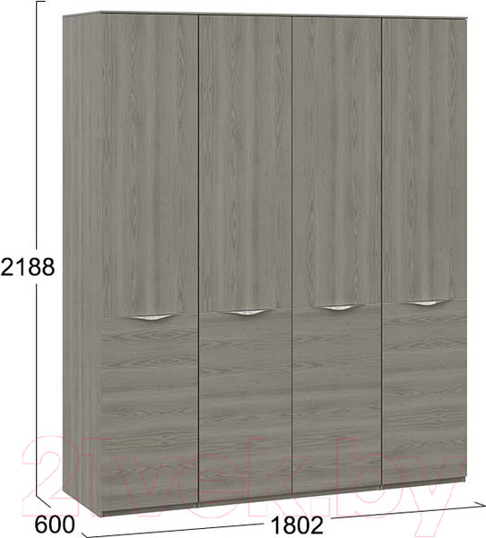 Изображение товара Шкаф ТриЯ Либерти комбинированный / СМ-297.07.441 (хадсон)