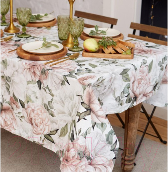 Изображение товара Скатерть Этель Пионы / 5376620 (149x220)