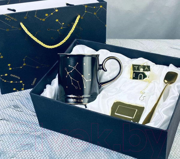 Изображение товара Кружка Lenardi Близнецы 106-292 (с фильтром и ложкой)