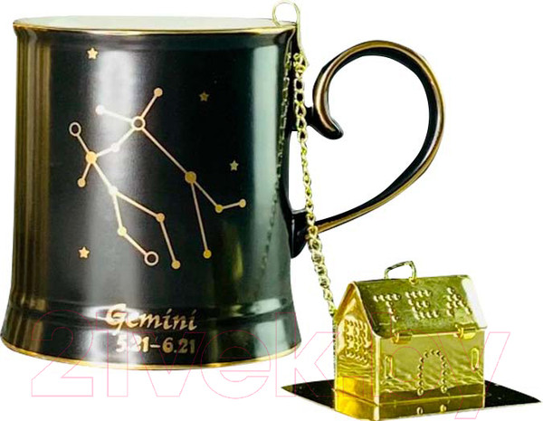 Изображение товара Кружка Lenardi Близнецы 106-292 (с фильтром и ложкой)