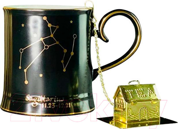 Изображение товара Кружка Lenardi Стрелец 106-298 (с фильтром и ложкой)