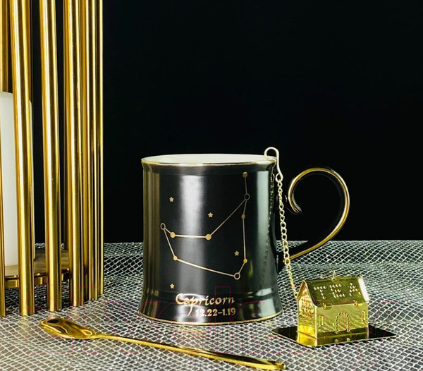 Изображение товара Кружка Lenardi Козерог 106-299 (с фильтром и ложкой)