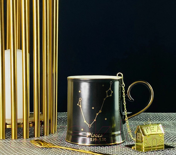 Изображение товара Кружка Lenardi Рыбы 106-301 (с фильтром и ложкой)