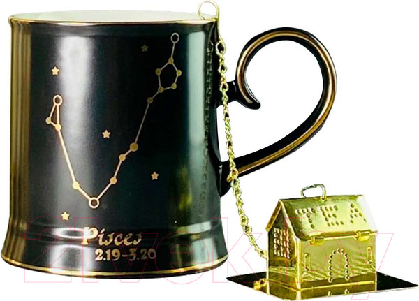 Изображение товара Кружка Lenardi Рыбы 106-301 (с фильтром и ложкой)