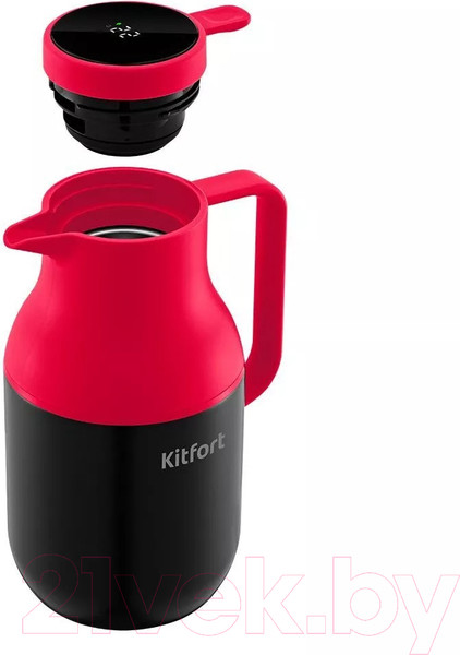Изображение товара Термос для напитков Kitfort KT-1240-1 (черный/малиновый)