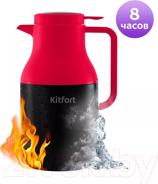 Изображение товара Термос для напитков Kitfort KT-1240-1 (черный/малиновый)