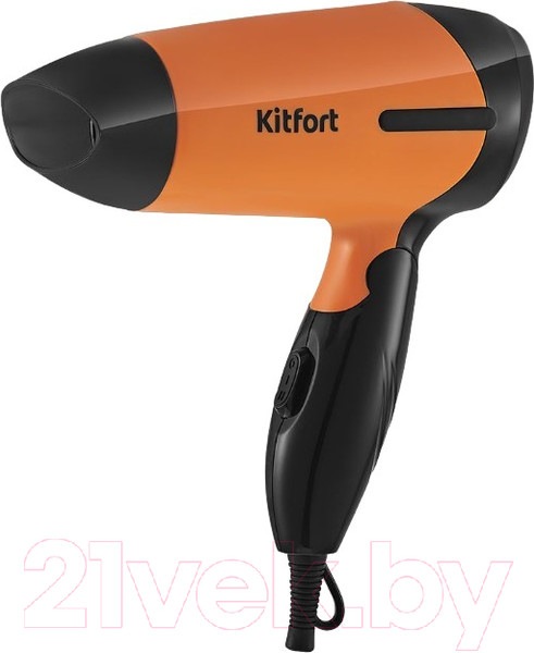 Изображение товара Компактный фен Kitfort KT-3243-2 (черный/оранжевый)