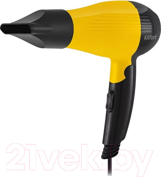 Изображение товара Компактный фен Kitfort KT-3244-1 (черный/желтый)