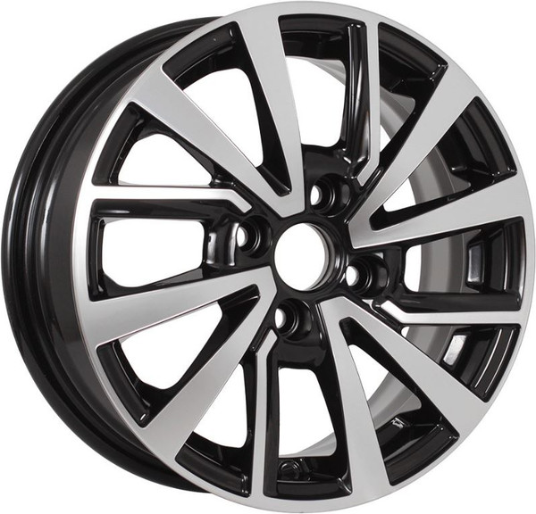 Литой диск KDW KD1430 (КС1093-00) 14x5.5" 4x98мм DIA 58.5мм ET 35мм (Black Front Polished) — фото 3