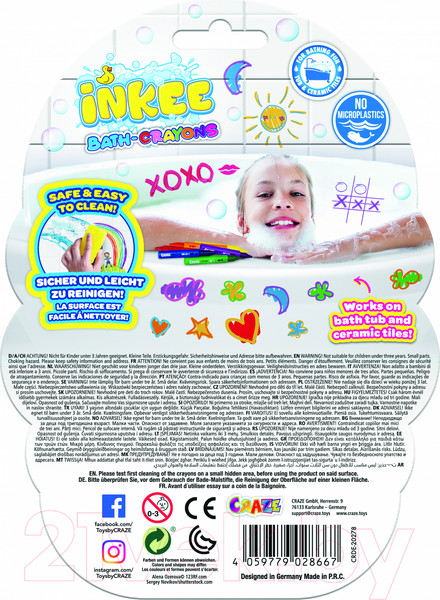 Изображение товара Акварельные мелки Craze Inkee Для рисования в ванной / 28667 (6шт)