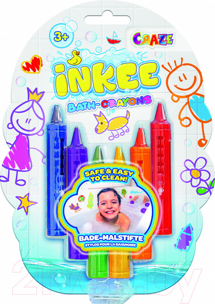 Изображение товара Акварельные мелки Craze Inkee Для рисования в ванной / 28667 (6шт)