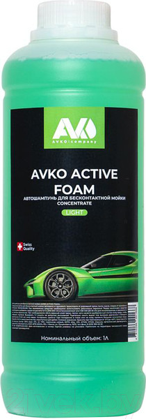Изображение товара Автошампунь Avko Active Foam Light Для бесконтактной мойки (1л)