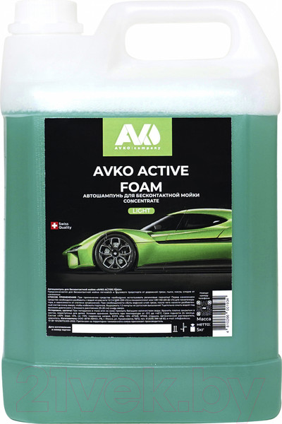 Изображение товара Автошампунь Avko Active Foam Light Для бесконтактной мойки (5кг)