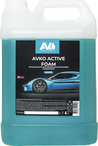 Изображение товара Автошампунь Avko Active Foam Super Для бесконтактной мойки (5кг)