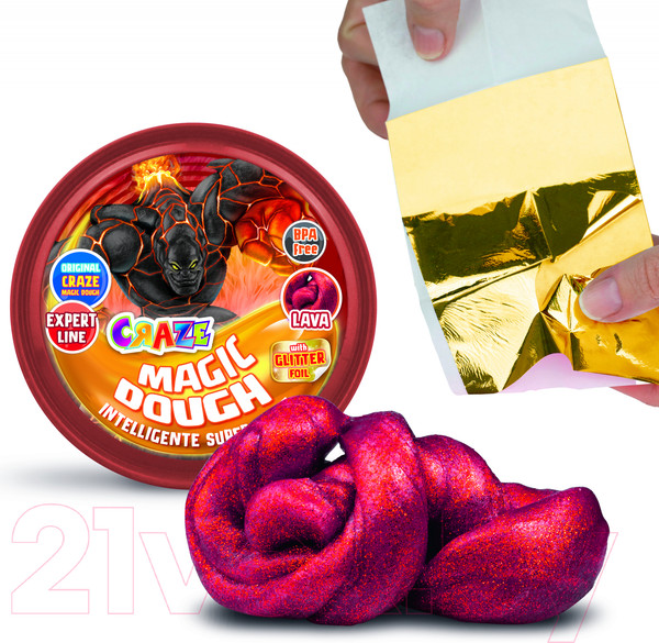 Изображение товара Набор для творчества Craze Magic Dough Попрыгунчик Красная лава / 34903.D